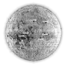 Miejsca ldowania kolejnych misji APOLLO
